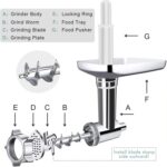 Para Kitchenaid Porking Enemy Accesorios Máquina para hacer masa Molinillo Carne Juego universal, Grinder Meat Set (White) - Imagen 3