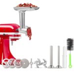 Para Kitchenaid Porking Enemy Accesorios Máquina para hacer masa Molinillo Carne Juego universal, Grinder Meat Set (Silver Gray)