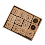 Juego de sellos combinados de haya vintage Juego de sellos de manual de madera, Number Games