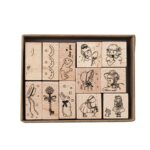 Juego de sellos combinados de haya vintage Juego de sellos de manual de madera, Baby Jennie