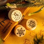 Juego de sellos de bricolaje de madera con ciervos copos de nieve de Navidad, 6PCS/Set - Imagen 4