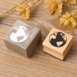 5 uds DIY Vintage naturaleza paisaje manual sello de madera