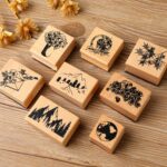 5 uds DIY Vintage naturaleza paisaje manual sello de madera - Imagen 2