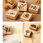 5 uds DIY Vintage naturaleza paisaje manual sello de madera - Imagen 4