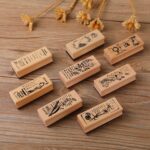 4 Uds. De flores y plantas de madera, sello para niña, manual de plantas frescas, sello decorativo DIY - Imagen 2