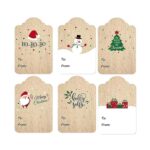 300PCS / Roll Rectangular en forma de pegatinas de decoración de Navidad Cinta de etiqueta de regalo de vacaciones, Cowhide - Imagen 2
