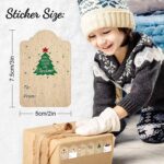 300PCS / Roll Rectangular en forma de pegatinas de decoración de Navidad Cinta de etiqueta de regalo de vacaciones, Cowhide - Imagen 3