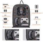 Para DJI AVATA bolsa de almacenamiento carcasa dura impermeable bolso de hombro mochila, Style 1 Metal Gray Black Inner - Imagen 5