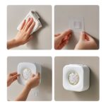 2 PCS Cocina de gran capacidad Envoltura adhesiva Organizador Montado en la pared Gorro de ducha Estante de almacenamiento, 2 PCS White - Imagen 6