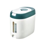 Cubo de arroz de almacenamiento a prueba de polvo y humedad sellado para cocina, Green 10kg