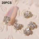 20 piezas de joyas de uñas apiladas accesorios de pegatinas de diamantes para uñas, H523