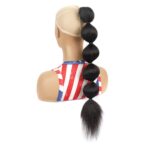 DLMW01 Peluca peluda con forma de burbuja, cola de caballo con cordón, pelucas de cola de caballo largas, esponjosas, especificaciones:, 2