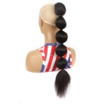 DLMW01 Peluca peluda con forma de burbuja, cola de caballo con cordón, pelucas de cola de caballo largas, esponjosas, especificaciones:, 4