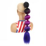DLMW01 Peluca peluda con forma de burbuja, cola de caballo con cordón, pelucas de cola de caballo largas, esponjosas, especificaciones:, PTBLUE2