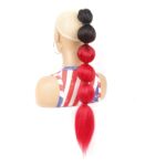 DLMW01 Peluca peluda con forma de burbuja, cola de caballo con cordón, pelucas de cola de caballo largas, esponjosas, especificaciones:, 1BTRED
