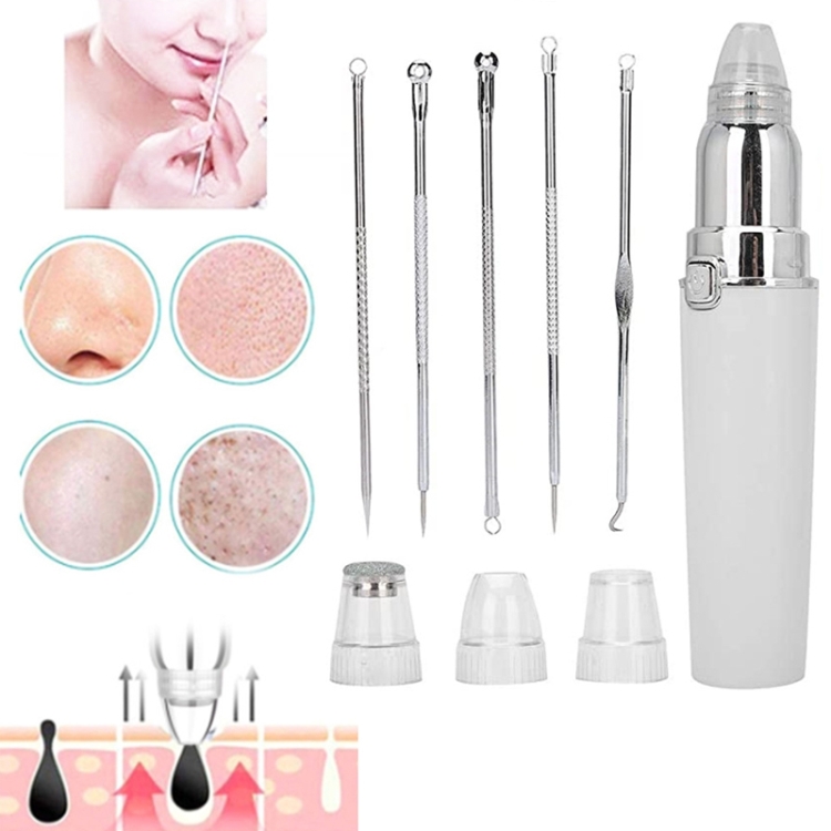 TBD0603094001A.jpg HD-3138 Instrumento eléctrico de limpieza de poros Compresa caliente para exportar Acné Eliminación de espinillas Instrumento de belleza, White With Acne Needle - Imagen 1
