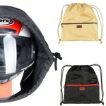 Bolsa con cordón impermeable para casco de motocicleta MESOROCK para montar al aire libre, Yellow, Black - Imagen 2