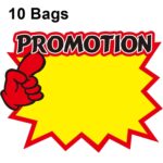10 bolsas 25x19cm Etiqueta de precio de producto Etiqueta de precio de supermercado Etiqueta de precio de explosión, WM-007