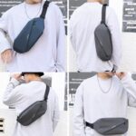 HAOSHUAI 1100-20 Riñonera para hombre Bolsa para teléfono móvil para correr al aire libre, 1100-20 Black - Imagen 6