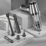 SUITU Aspirador de mano inalámbrico con carga húmeda y húmeda para automóvil, estilo:, Brushless Silver Gray - Imagen 2