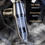 SUITU Aspirador de mano inalámbrico con carga húmeda y húmeda para automóvil, estilo:, Brushless Silver Gray - Imagen 5