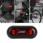 Luz de advertencia para casco de moto, luz trasera impermeable recargable por USB, 4 Beads