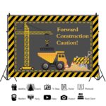 1,5 m x 1 m Serie de vehículos de construcción Fondo de fotografía de feliz cumpleaños Tela, 1.5m x 1m (Mdn09841) - Imagen 3