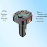 Coche Bluetooth Transmisor FM PD Luz ambiental de carga rápida, Q6, Q8 - Imagen 3