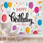 Fondo de foto de feliz cumpleaños Decoración de fiesta Tela decorativa, 100x75cm