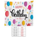 Fondo de foto de feliz cumpleaños Decoración de fiesta Tela decorativa, 230x150cm - Imagen 3