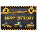 1,2 m x 0,8 m Serie de vehículos de construcción Fondo de fotografía de feliz cumpleaños Tela, 1.2m x 0.8m (11604130)