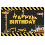 1,2 m x 0,8 m Serie de vehículos de construcción Fondo de fotografía de feliz cumpleaños Tela, 1.2m x 0.8m (11408682)
