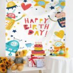 Diseño de cumpleaños Tela colgante Niños Foto Tela de pared, 180x230cm Velvet