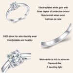 Anillo de moissanita de cuatro garras de plata esterlina S925 Joyas chapadas en oro blanco, No.9 - Imagen 4