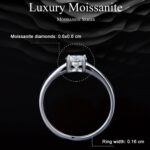 Anillo de moissanita de cuatro garras de plata esterlina S925 Joyas chapadas en oro blanco, No.10 - Imagen 3