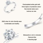 MSR006 Anillo de moissanita de seis garras de plata esterlina S925 Joyas chapadas en oro blanco, No.6 - Imagen 4