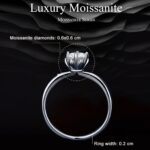 MSR006 Anillo de moissanita de seis garras de plata esterlina S925 Joyas chapadas en oro blanco, No.8 - Imagen 3