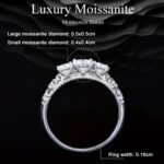 MSR009 Anillo de moissanita chapado en oro blanco de encaje S925 de plata esterlina, No.6, No.7, No.8, No.9, No.10 - Imagen 3