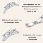MSR009 Anillo de moissanita chapado en oro blanco de encaje S925 de plata esterlina, No.6, No.7, No.8, No.9, No.10 - Imagen 4