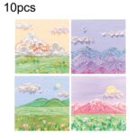 H034 10pcs Tear-off Memo Pad Message Memo Handbook Pegatinas decorativas, 10 sets Peaks And Mountains Series Random