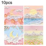 H034 10pcs Tear-off Memo Pad Message Memo Handbook Pegatinas decorativas, 10 sets Misty Cloud Peak Series Random