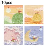 H034 10pcs Tear-off Memo Pad Message Memo Handbook Pegatinas decorativas, 10 sets Star Little Prince Series Random