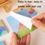 H034 10pcs Tear-off Memo Pad Message Memo Handbook Pegatinas decorativas, 10 sets Moon Series Random - Imagen 3