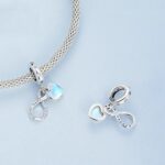 BSC705 S925 Eternal Sisterhood Charm Cracelet Endless Symbols Corazón Zirconia Colgante, BSC705 - Imagen 2