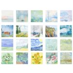 10 Uds., serie de pintura Vintage, libro de notas no adhesivo, Manual, Material de papel, Giverny Under Snow - Imagen 2