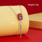 Plata esterlina S925 Nubes auspiciosas Linterna roja Pulsera Colgante de cuentas, BSC727 - Imagen 3