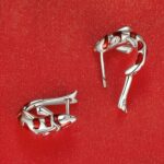Pendientes Good Luck Koi de plata esterlina S925 con circonitas chapadas en oro blanco, BSE742 - Imagen 2