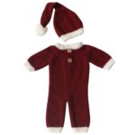 Fotografía de recién nacido Ropa Tema de Navidad Modelado Mohair Hat + Traje de mono