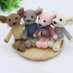 Ropa de fotografía para recién nacidos Mono de punto para bebé + Sombrero + Muñeco de ratón Conjunto de tres piezas, Mouse Doll Set (Grey) - Imagen 3