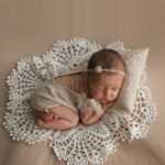 Manta redonda de encaje hueco + traje de almohada atrezos para fotografía de bebés, Blanket Suit(Light Green) - Imagen 6
